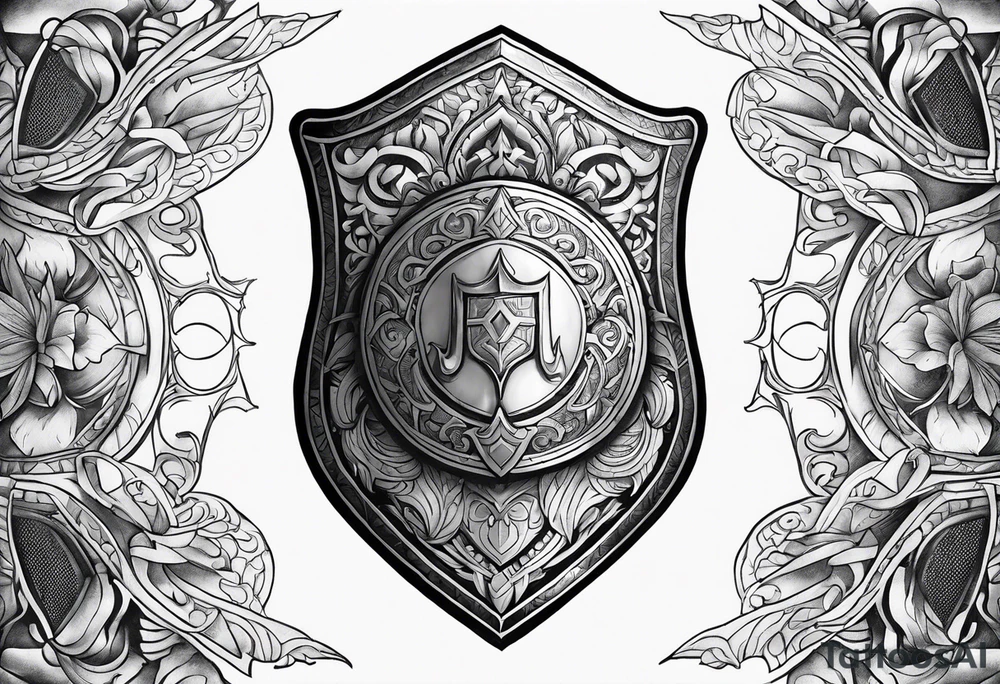 Shield on forearm tattoo idea