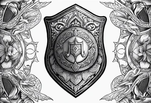 Shield on forearm tattoo idea