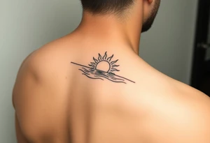 Sun on the water line simple tattoo tattoo idea