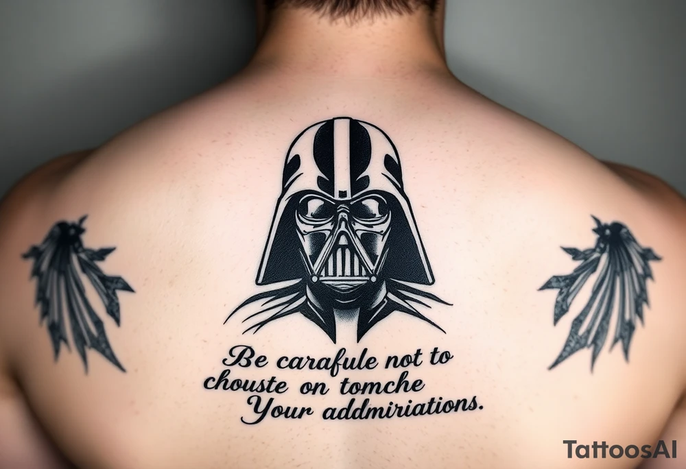 Darth vader Force Choke, “Be Careful Not to Choke On Your Admirations.” tattoo idea