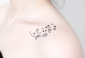 Stars wrapping collarbone tattoo idea