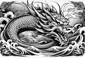 Drache und Sushi tattoo idea