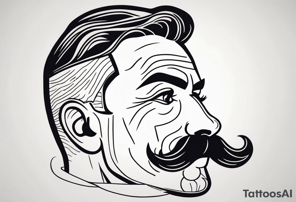 traditional tattoo of man with mustash tattoo idea