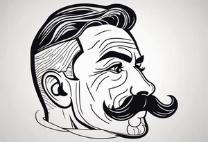 traditional tattoo of man with mustash tattoo idea
