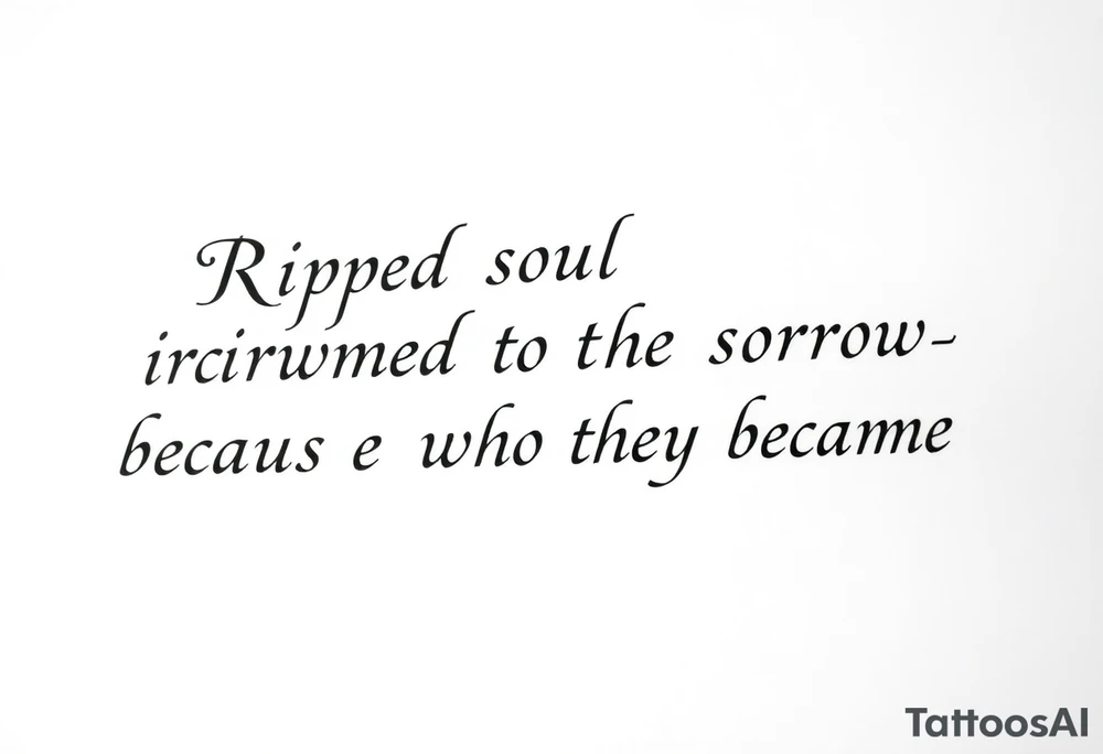 Ripped soul drowned in sorrow because of who they became tattoo idea