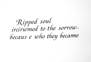 Ripped soul drowned in sorrow because of who they became tattoo idea