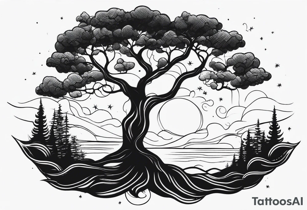 Tree with family tattoo idea