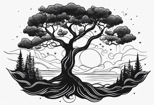 Tree with family tattoo idea