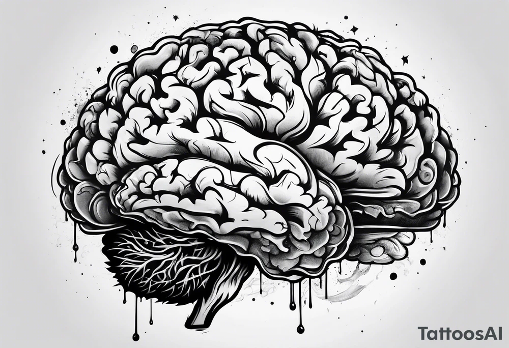 messy brain tattoo idea