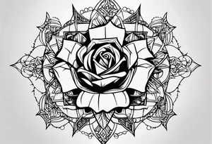 jesus rose thorn crown tattoo idea