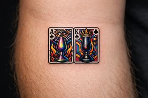 poker cards, ace king of butt plugs tattoo idea