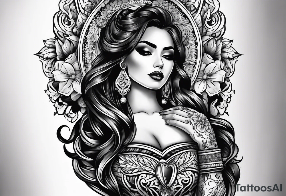 Gothic mariachi forearm tattoo idea