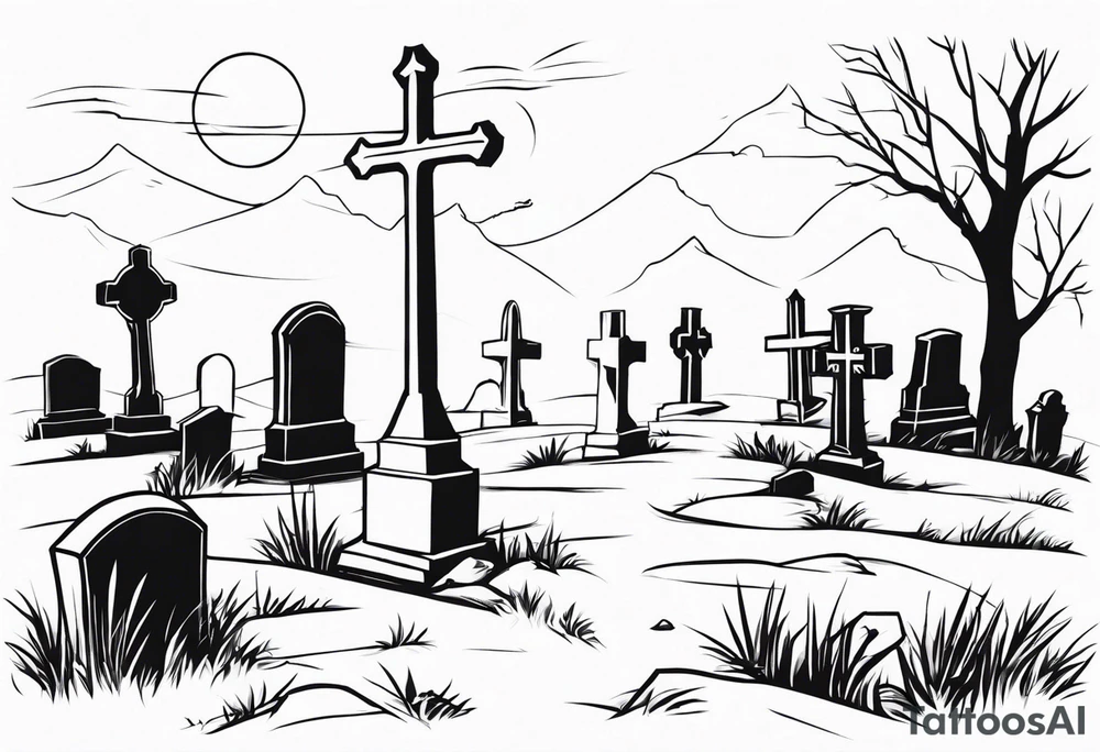 Graveyard Scene tattoo idea