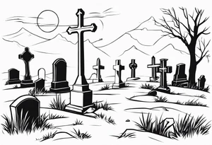 Graveyard Scene tattoo idea