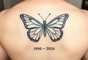 Butterfly memorial 
Ann Kilby 
1964-2024 tattoo idea