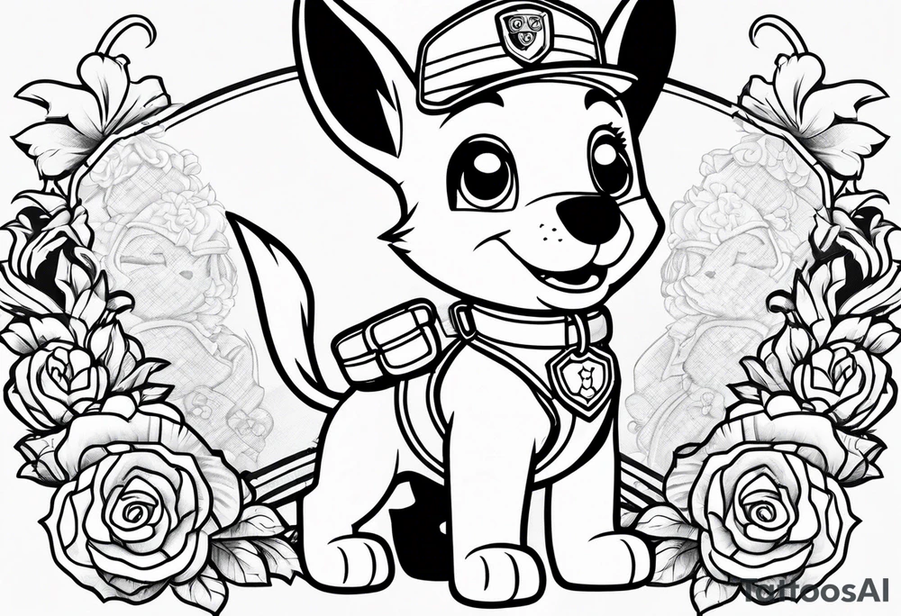 stitch paw patrol tattoo idea