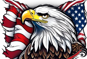 Eagle and usa flag tattoo idea