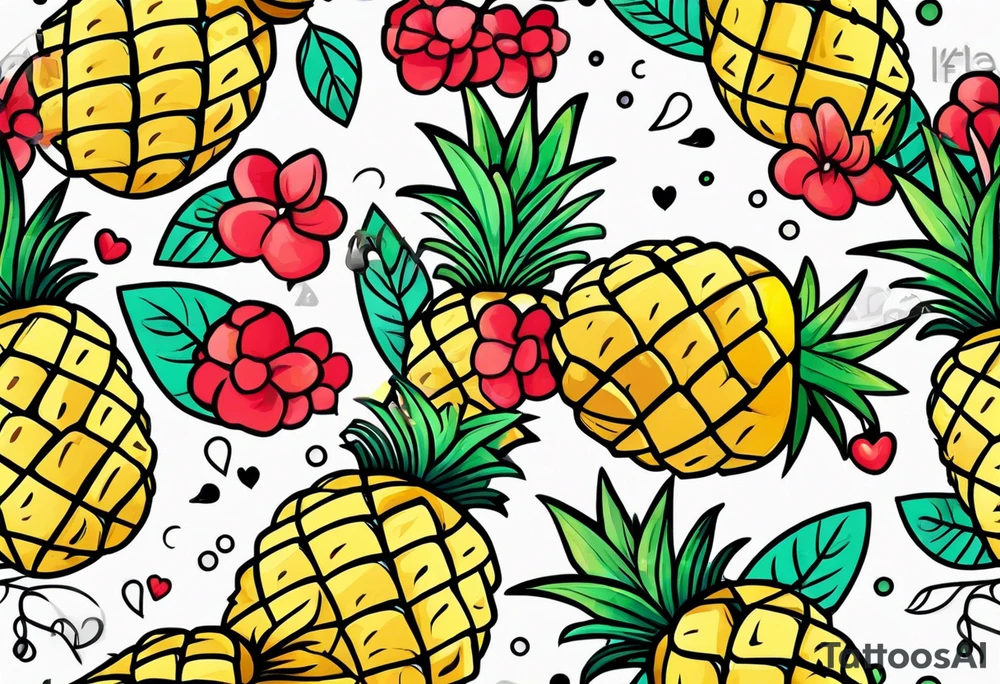Cute Pineapple bear tattoo idea