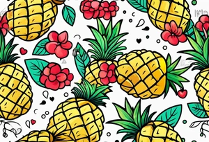Cute Pineapple bear tattoo idea