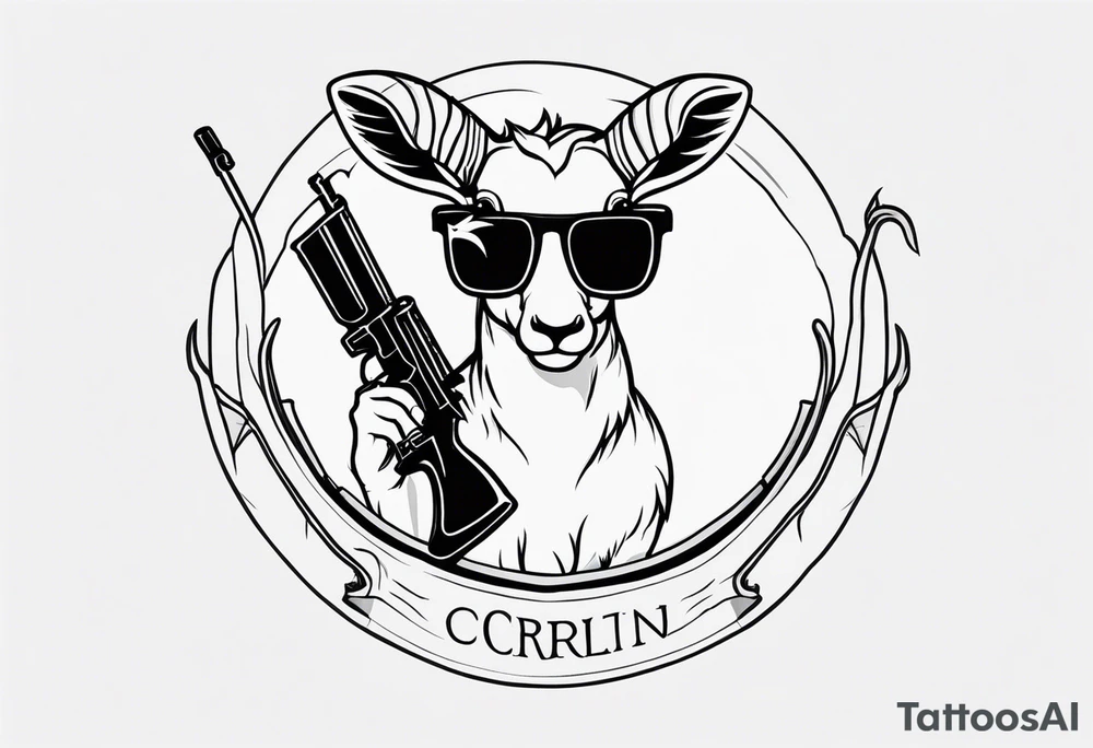 capricorn with sunglasses and shotgun tattoo idea
