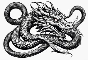 Snake dragon chinese from mexican skull tattoo idea