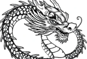 Beautiful asian dragon with a soft face tattoo idea