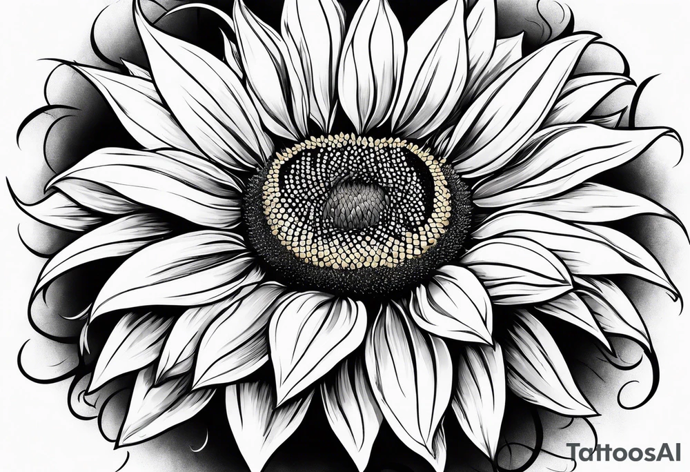 sketch sunflower gentle tattoo idea