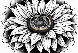 sketch sunflower gentle tattoo idea