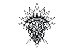 powerful majestic crown pineapple vagina, and anus tattoo idea