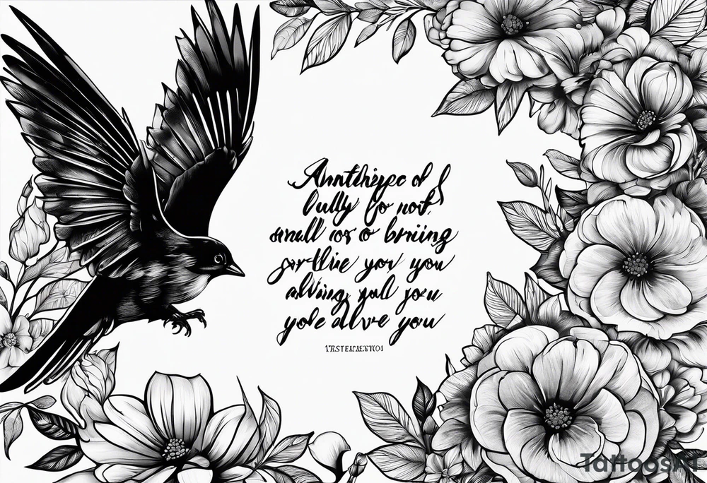 Script tatoo of the quote, "anything or anyone
that does not bring you alive
is too small for you." tattoo idea