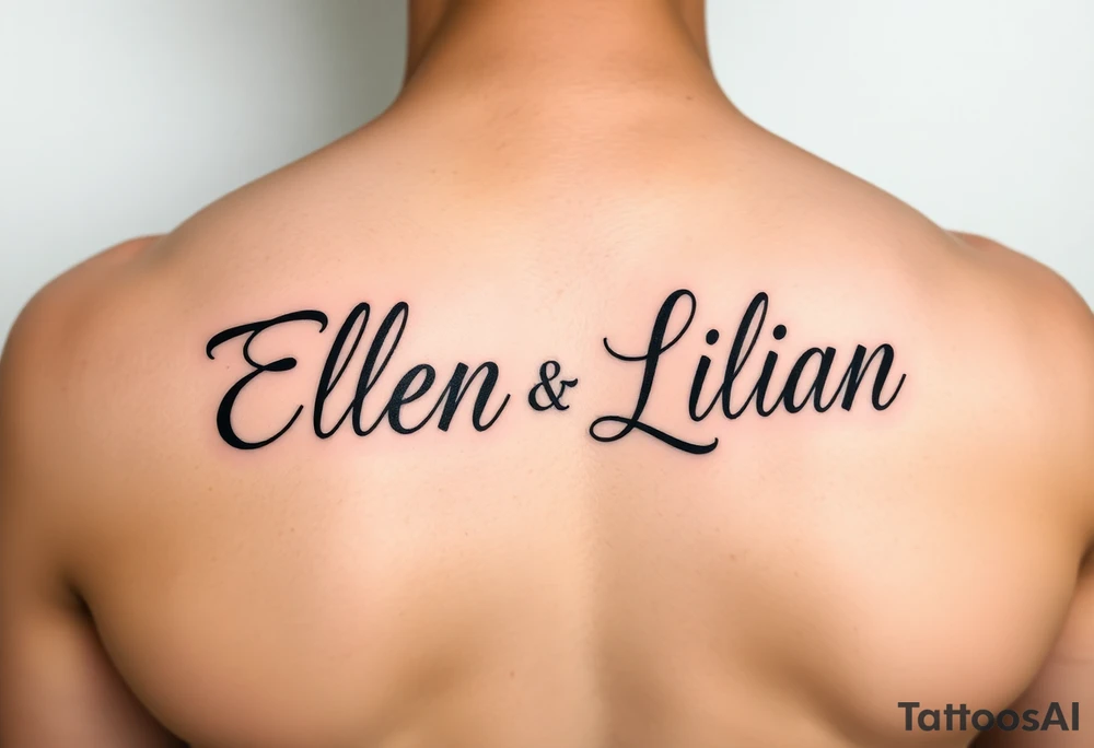 Ellen and Lilian names in abstract tattoo idea