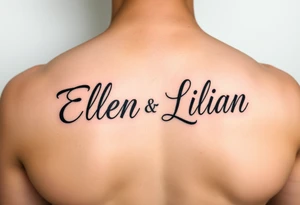 Ellen and Lilian names in abstract tattoo idea