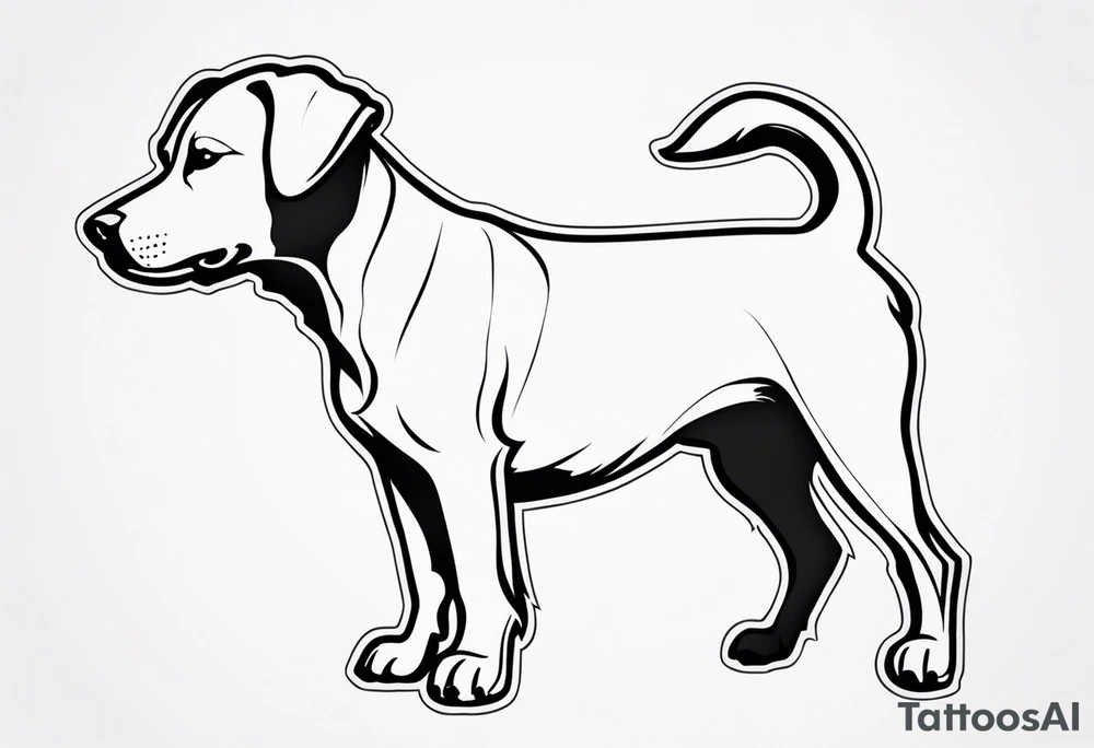 Mão e pata de cachorro batendo uma na outra tattoo idea