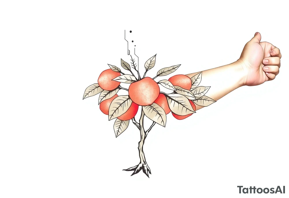 Pepper plant peach tree tattoo idea