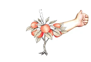 Pepper plant peach tree tattoo idea