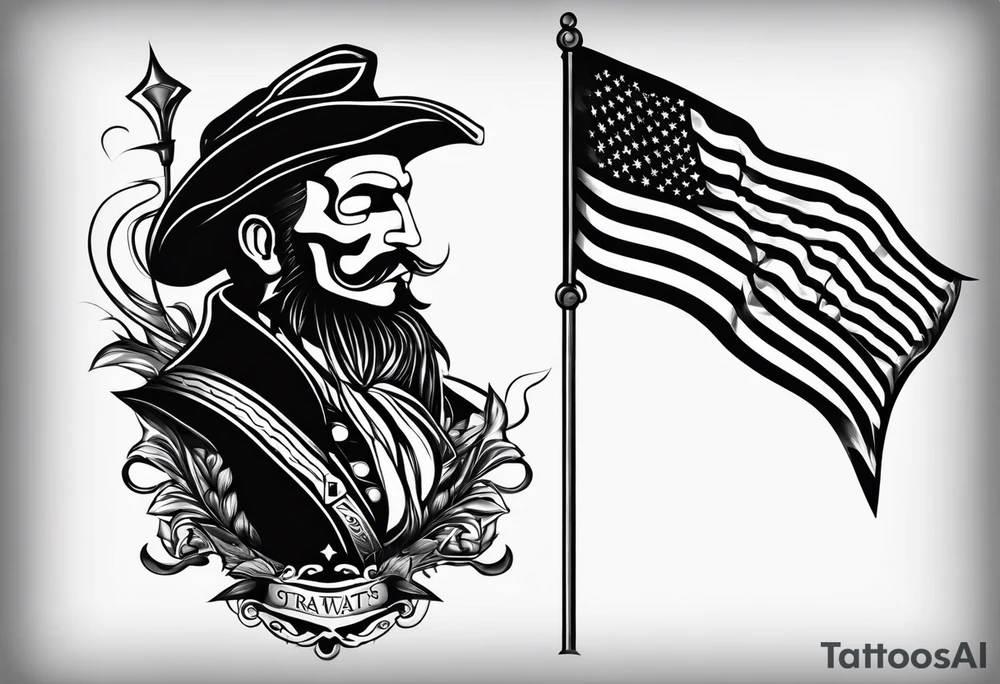 flag from the strawhats in once piece tattoo idea