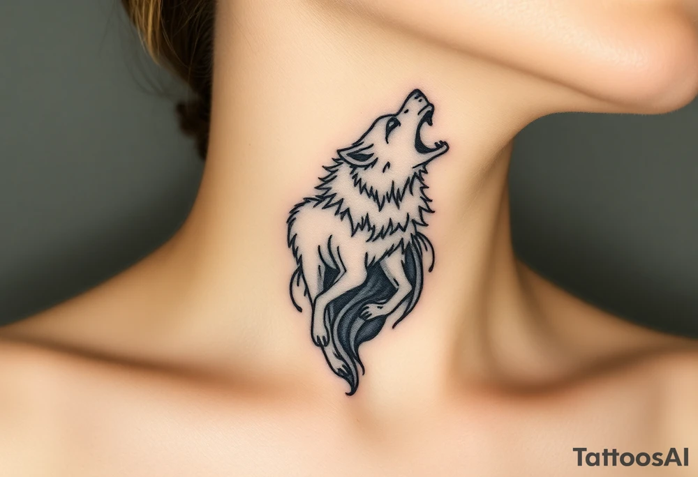 A wolf snarling as a sheep mystical creature tattoo idea A wolf snarling as a sheep mystical creature tattoo idea