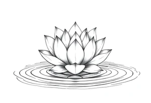 serene lotus flower emerging from sacred waters with ripples tattoo idea
