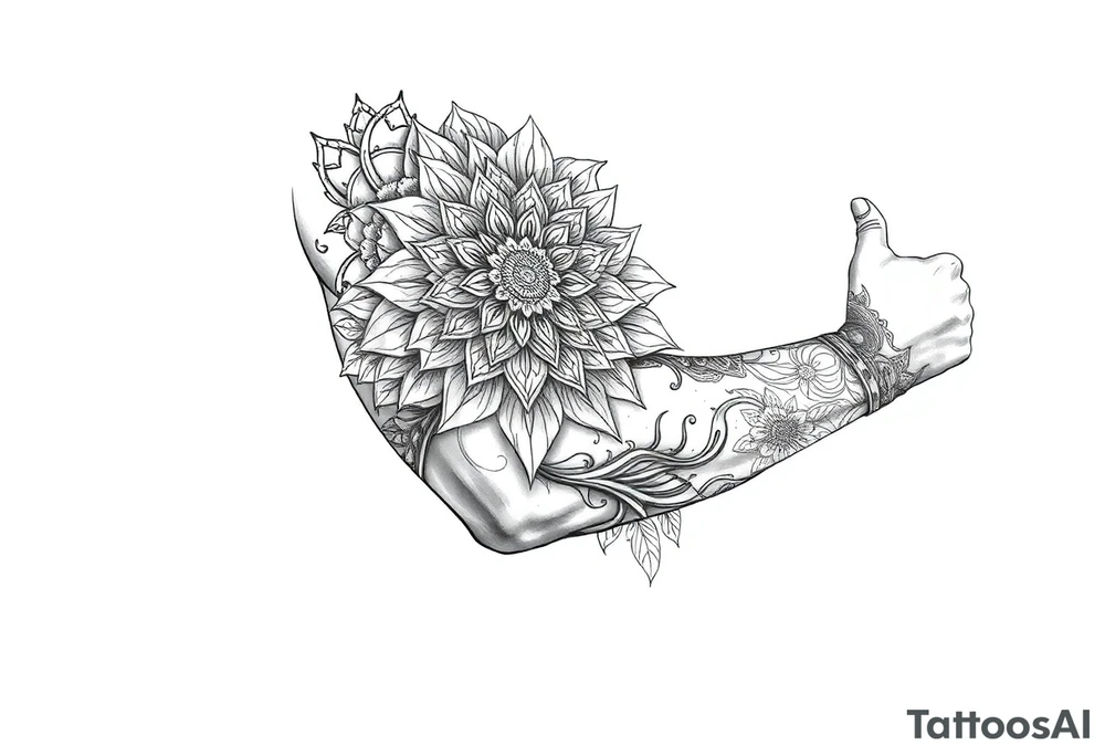 mandala ja alkukantaisia kuvioita tattoo idea