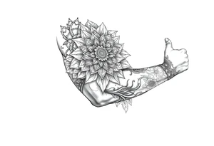 mandala ja alkukantaisia kuvioita tattoo idea