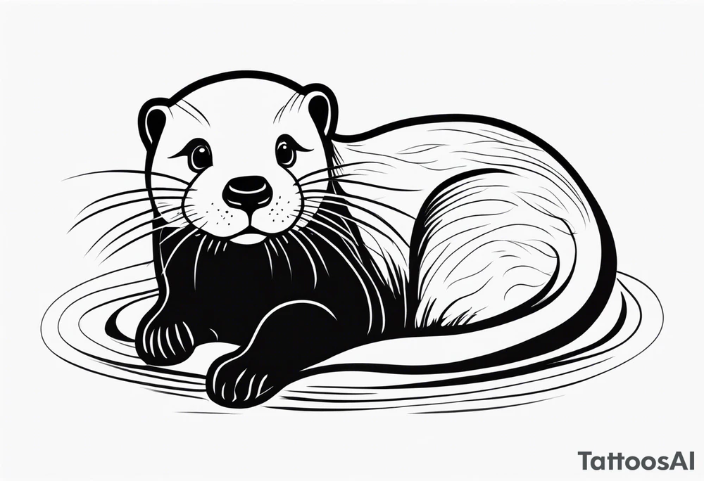 Playful Otter tattoo idea