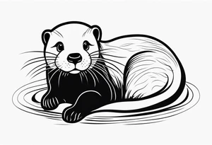 Playful Otter tattoo idea