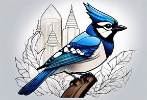 Majestic bluejay tattoo idea