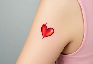 A fiery infinity symbol with a glowing red heart tattoo idea
