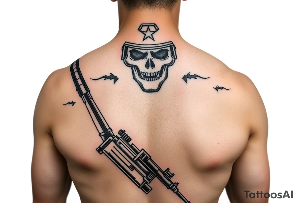Operation Iraqi freedom combat marine veteran on chest and shoulder tattoo idea