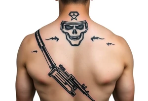 Operation Iraqi freedom combat marine veteran on chest and shoulder tattoo idea