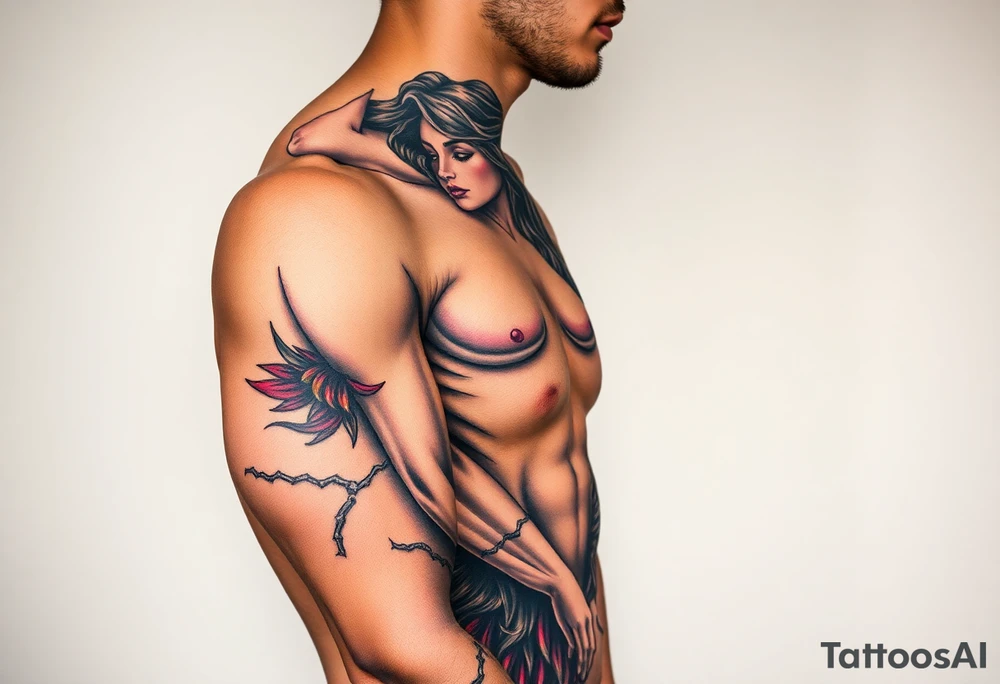 naked woman tattoo idea