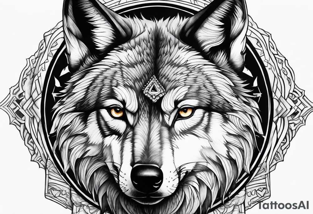 Alpha wolf tattoo idea