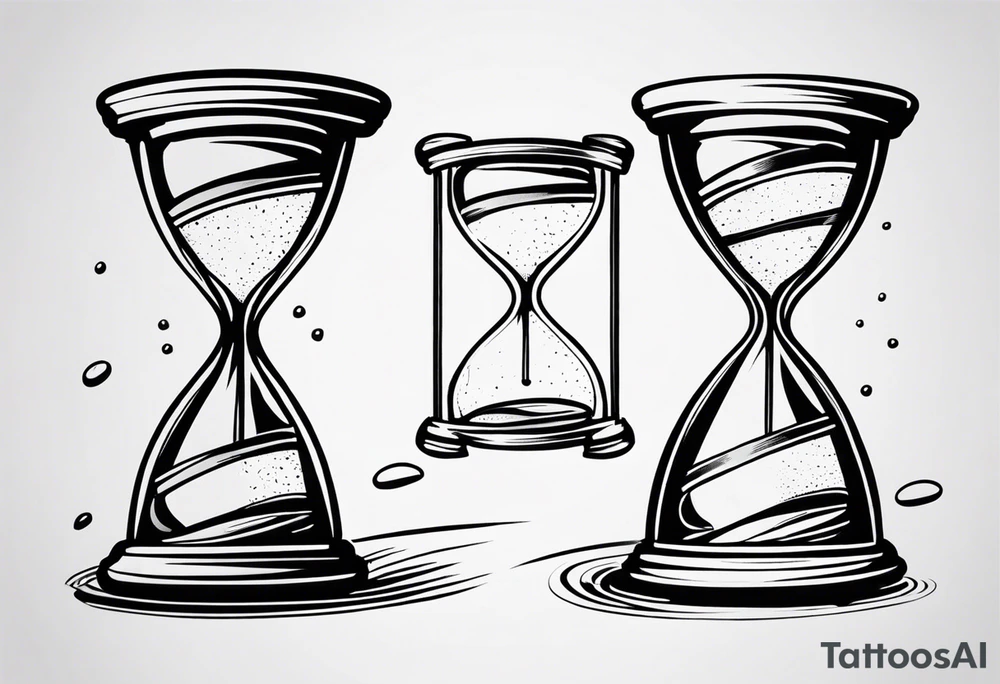 hourglass sand falling out tattoo idea