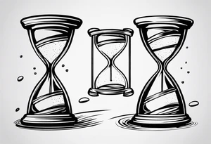 hourglass sand falling out tattoo idea